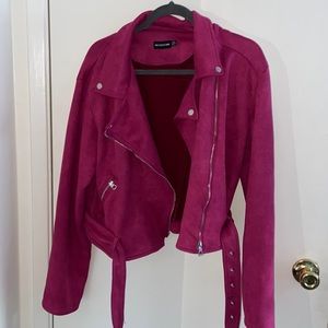Pink moto jacket
